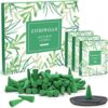 Citronela Conos de Incienso 120 pcs, Conos de Incienso Natural, con Soporte para Inciens, Muy Adecuado para Jardín y Camping, Yoga, Meditación, Relajación, Oraciones